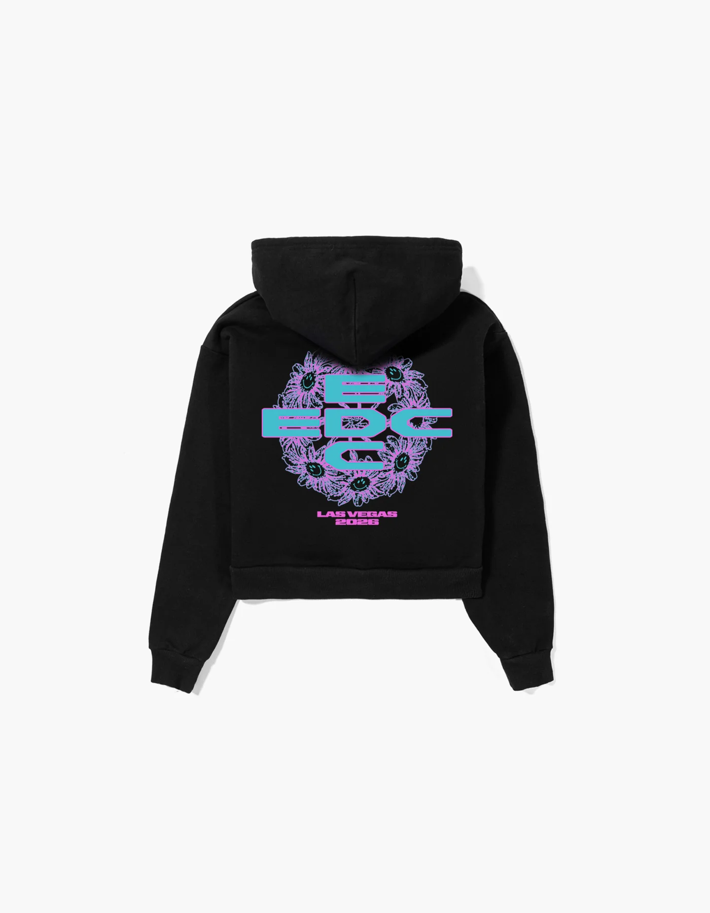 EDC 2026 Daisies Transmission Crop Zip Hoodie - Image 2