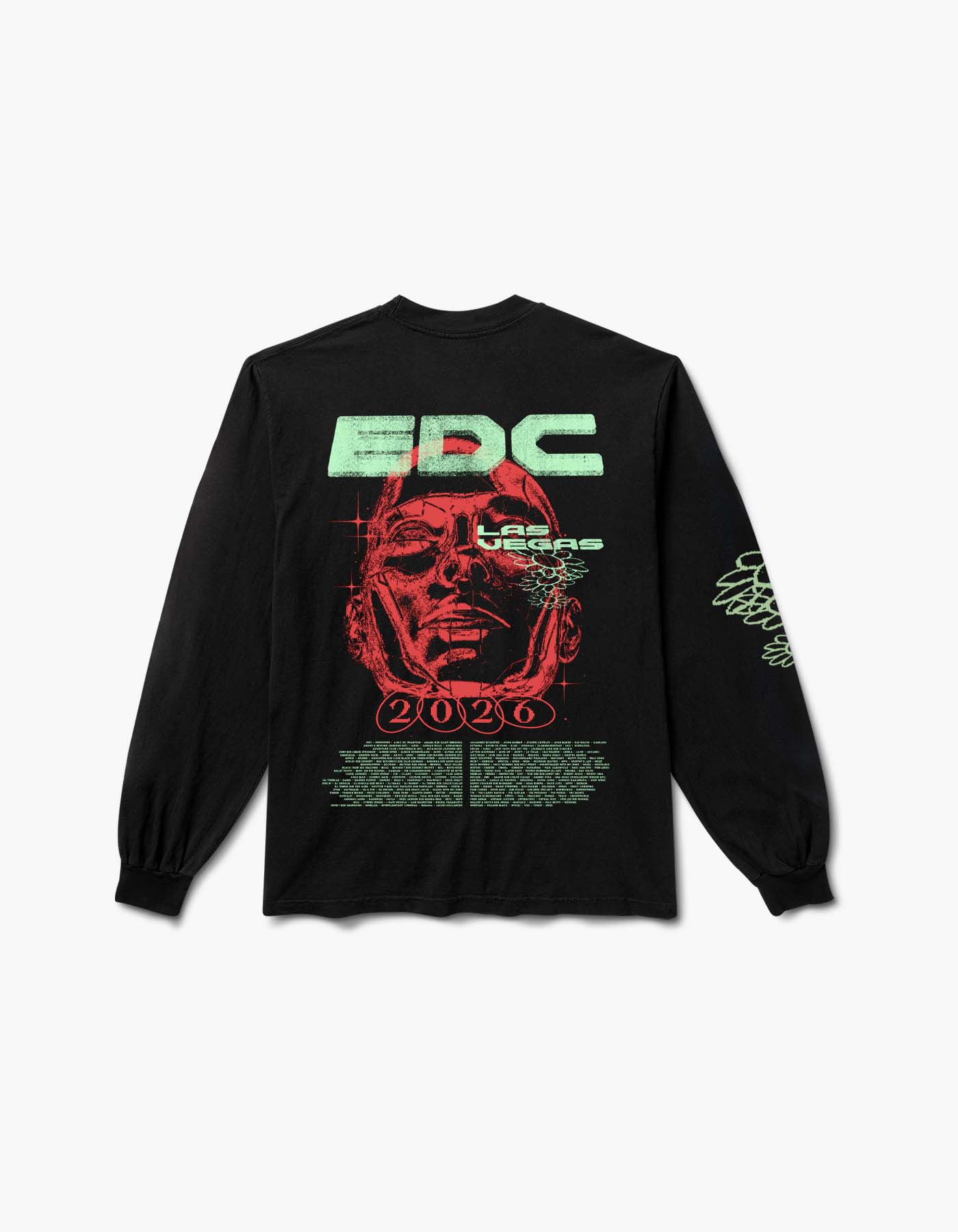 EDC Daisy Flow 2026 Lineup Long Sleeve Tee - Image 2