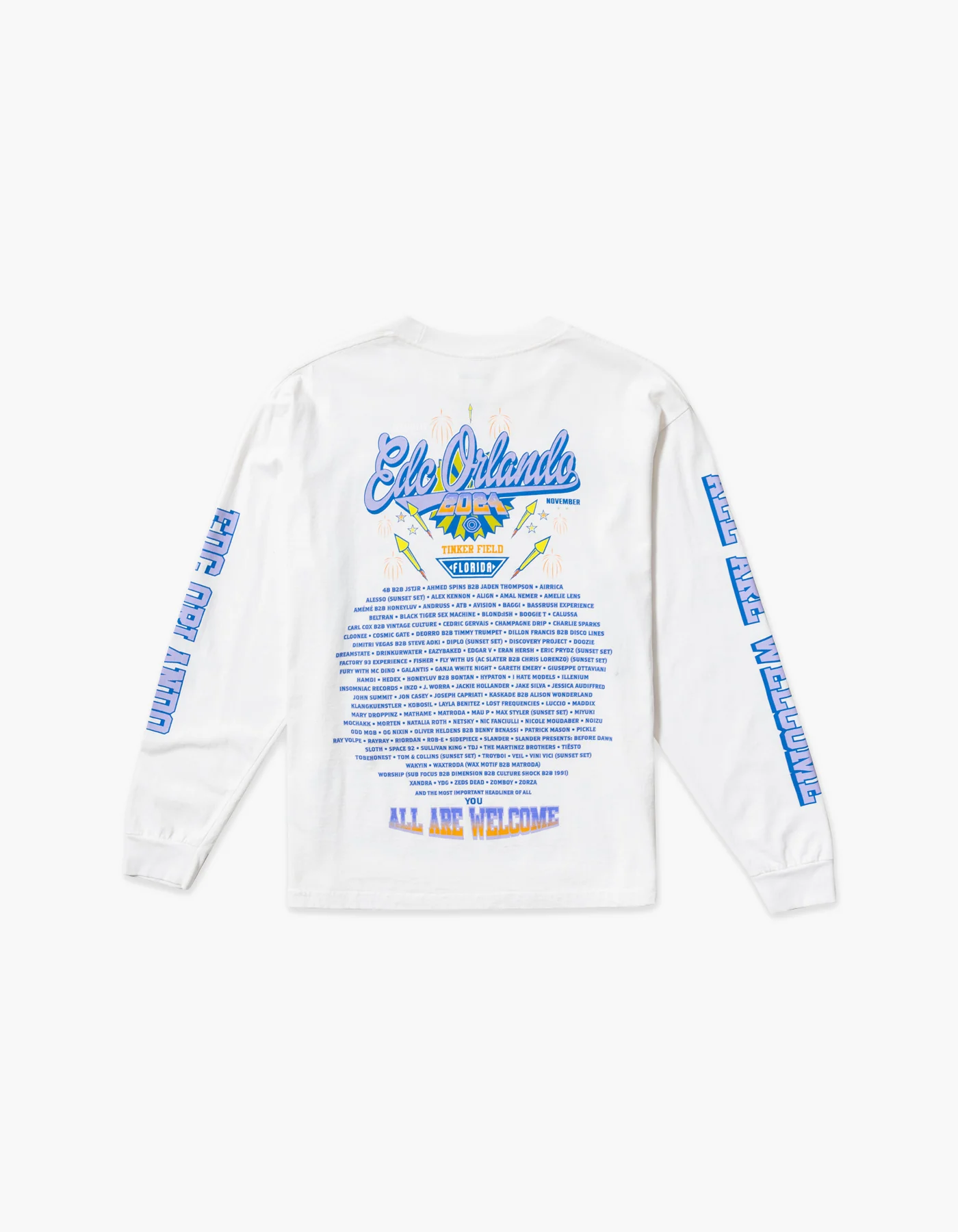 EDC Orlando Fireworks 2024 Lineup Long Sleeve Tee - Image 2