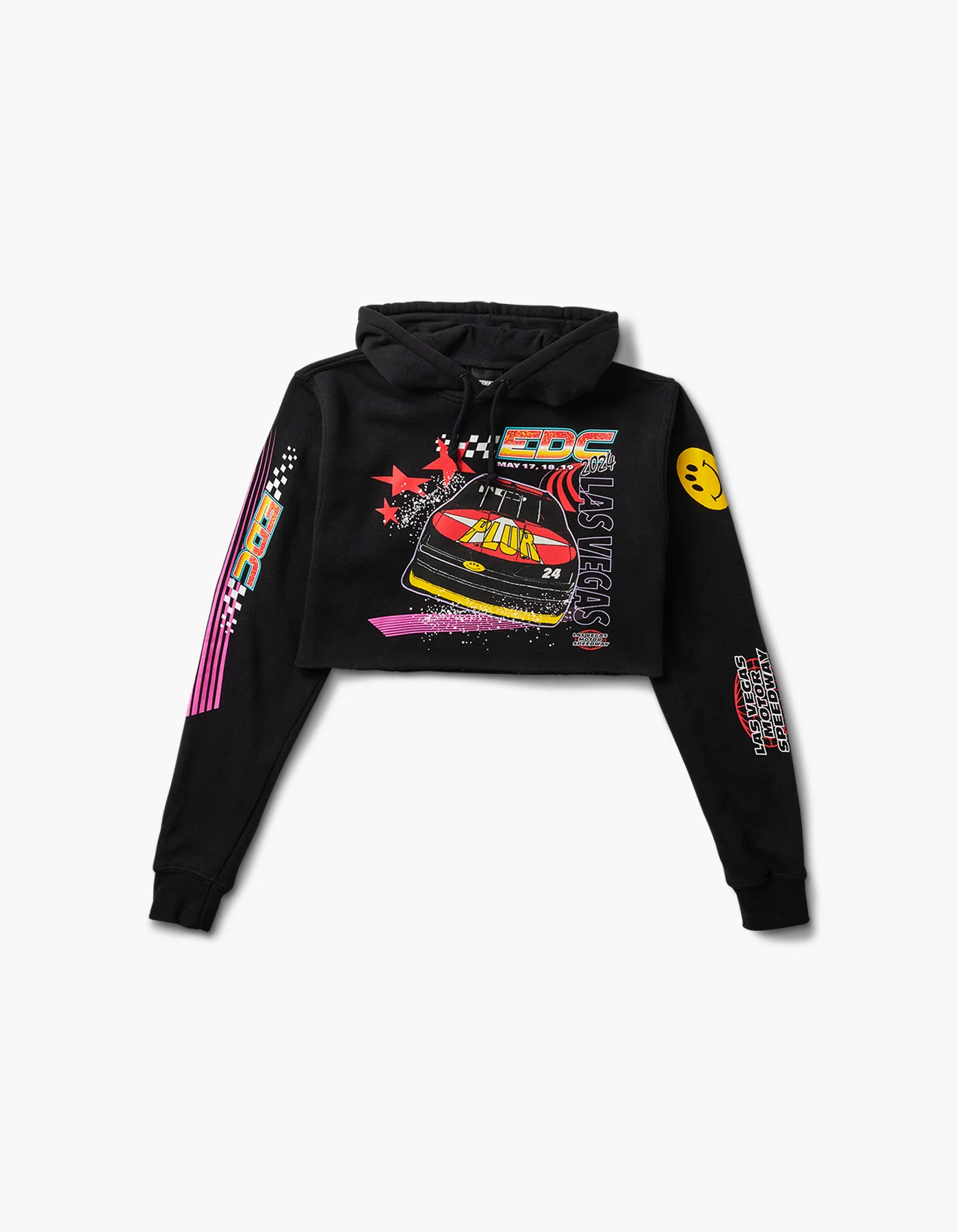 EDC Plur Race 2024 Lineup Crop Hoodie