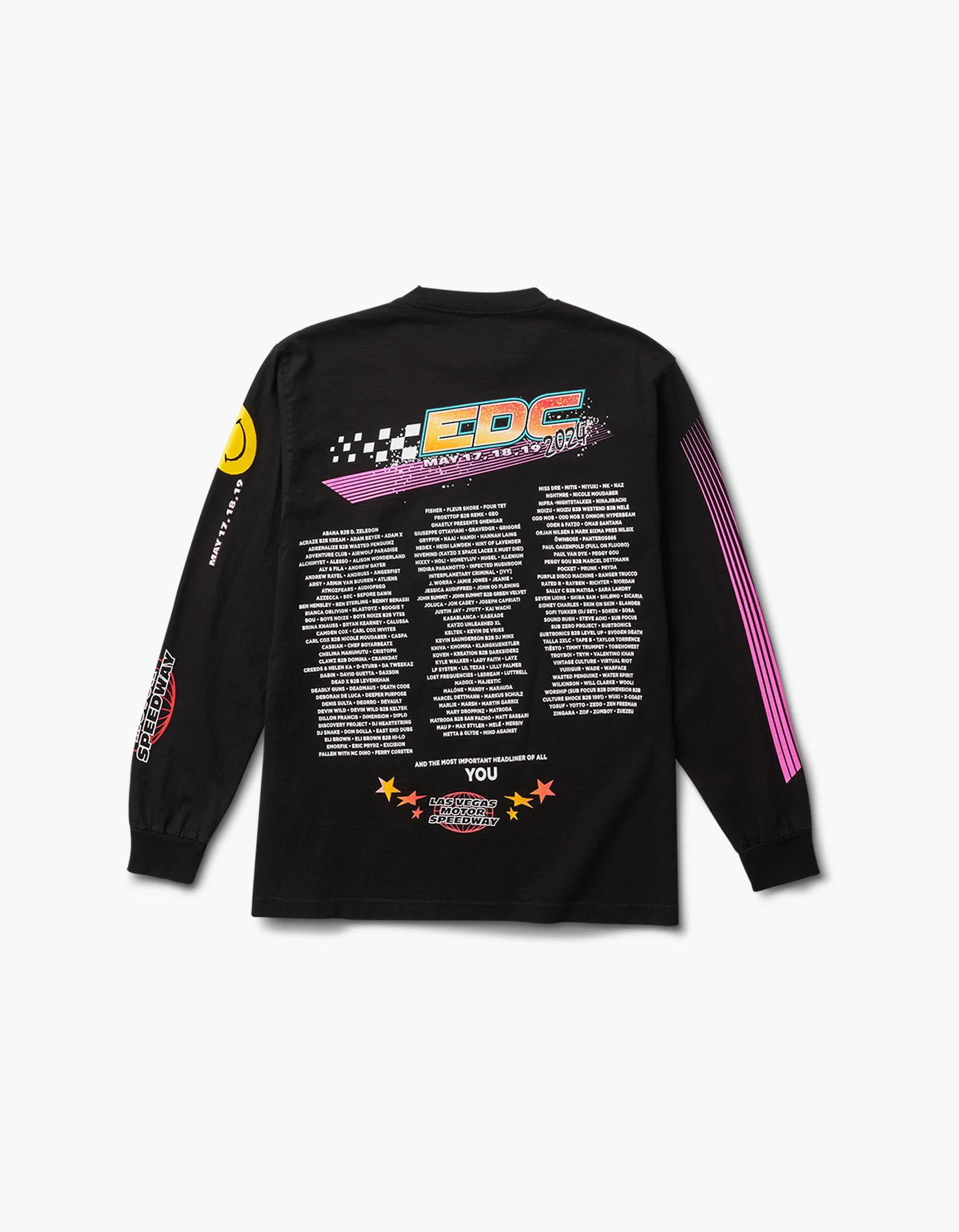 EDC Plur Race 2024 Lineup Long Sleeve Tee - Image 2