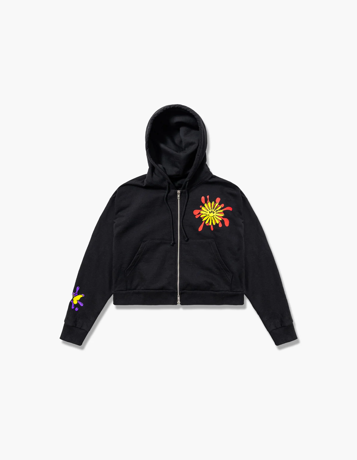 House Splat 2-Way Zipper Crop Hoodie