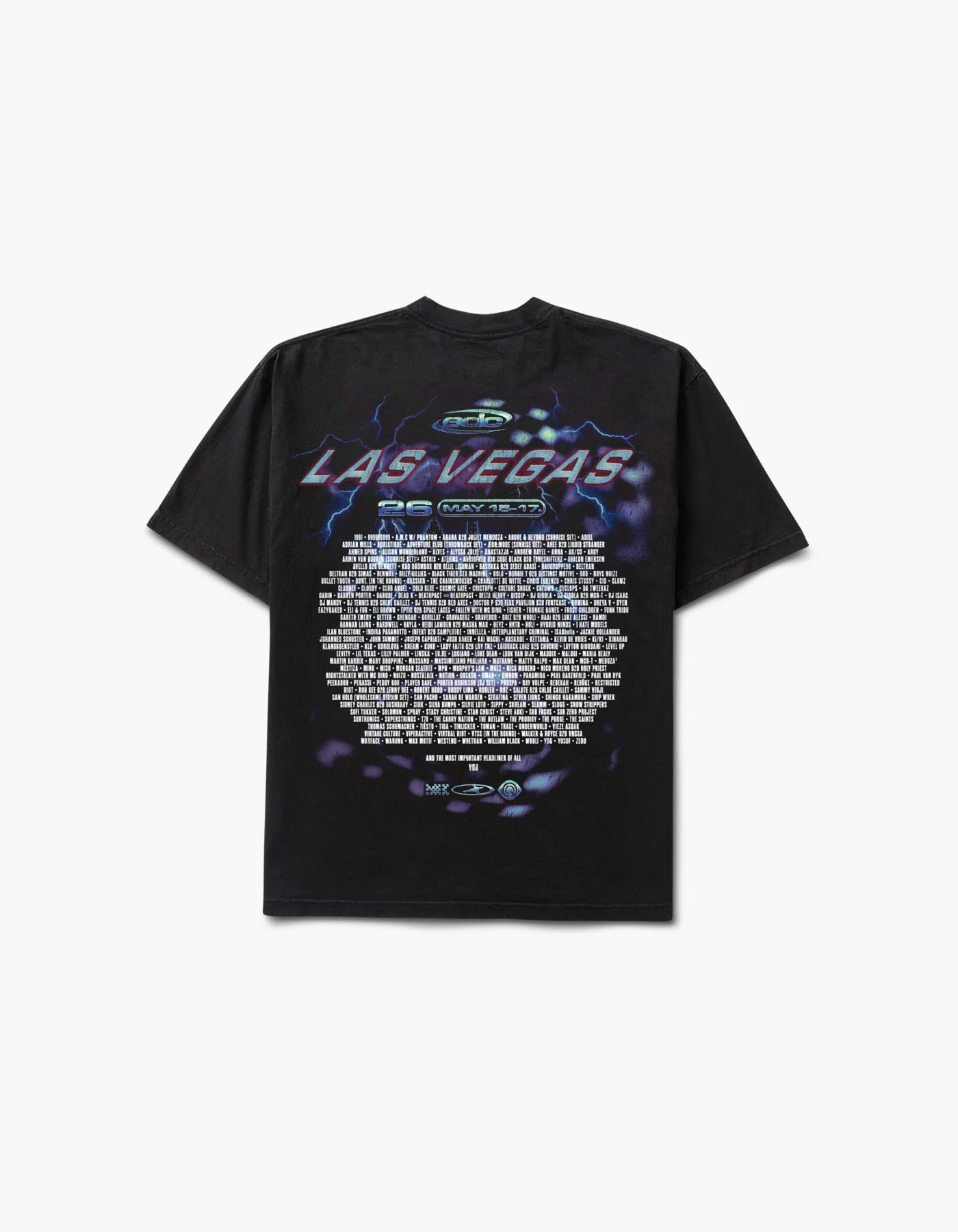 EDC Speedway Thunder 2026 Lineup Short Sleeve Tee - Image 2